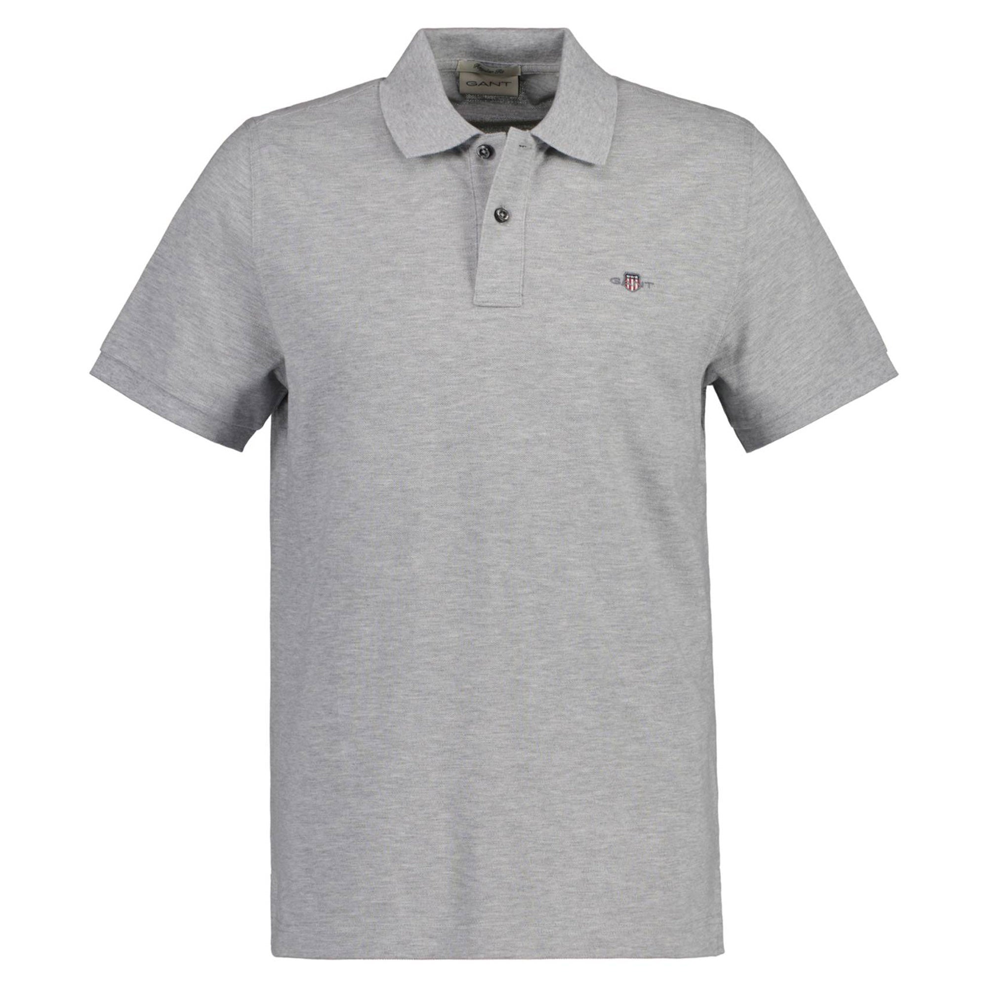 GANT Herren Poloshirt - REGULAR SHIELD, Kurzarm, Knopfleiste, Pique, Stickerei