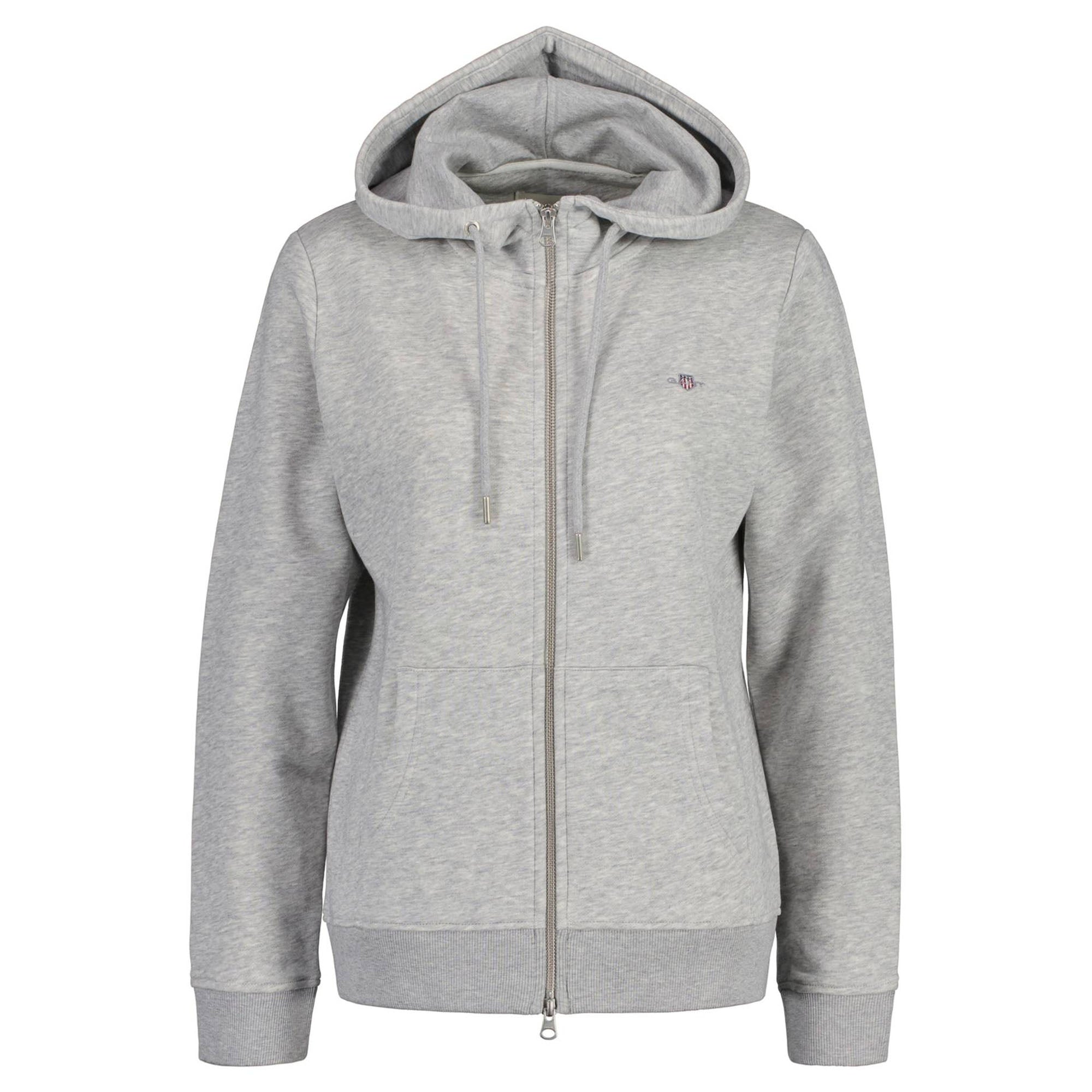 GANT Damen Sweatjacke - REGULAR SHIELD ZIP HOODIE, Kapuzen-Jacke, Logo