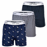 Happy Shorts Herren Webboxershorts, 3er Pack - American Style, Baumwolle, gemustert