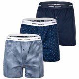 Happy Shorts Herren Webboxershorts, 3er Pack - American Style, Baumwolle, gemustert