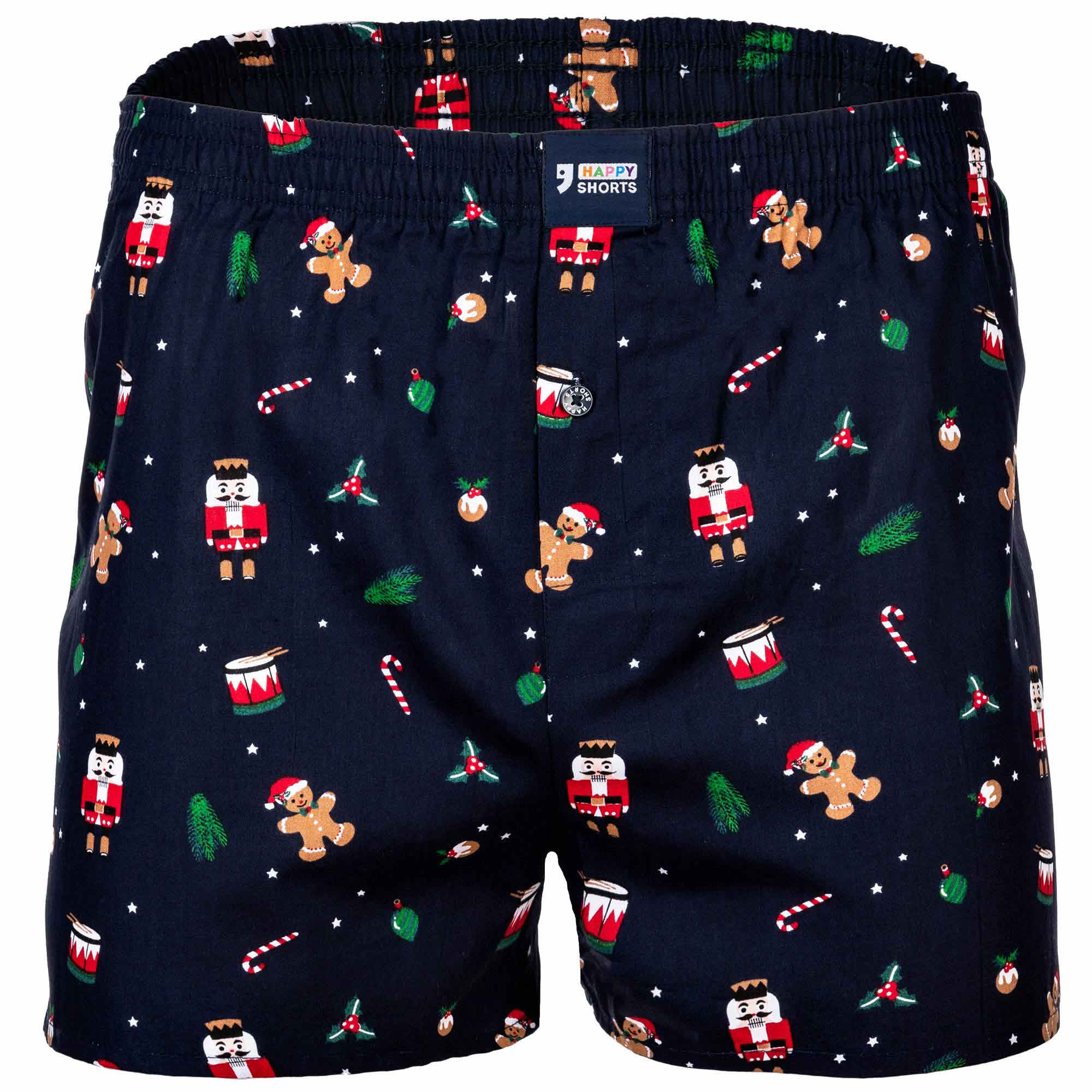 Happy Shorts Herren Webboxershorts - X-MAS, American Style, Baumwolle, Weihnachtsprint