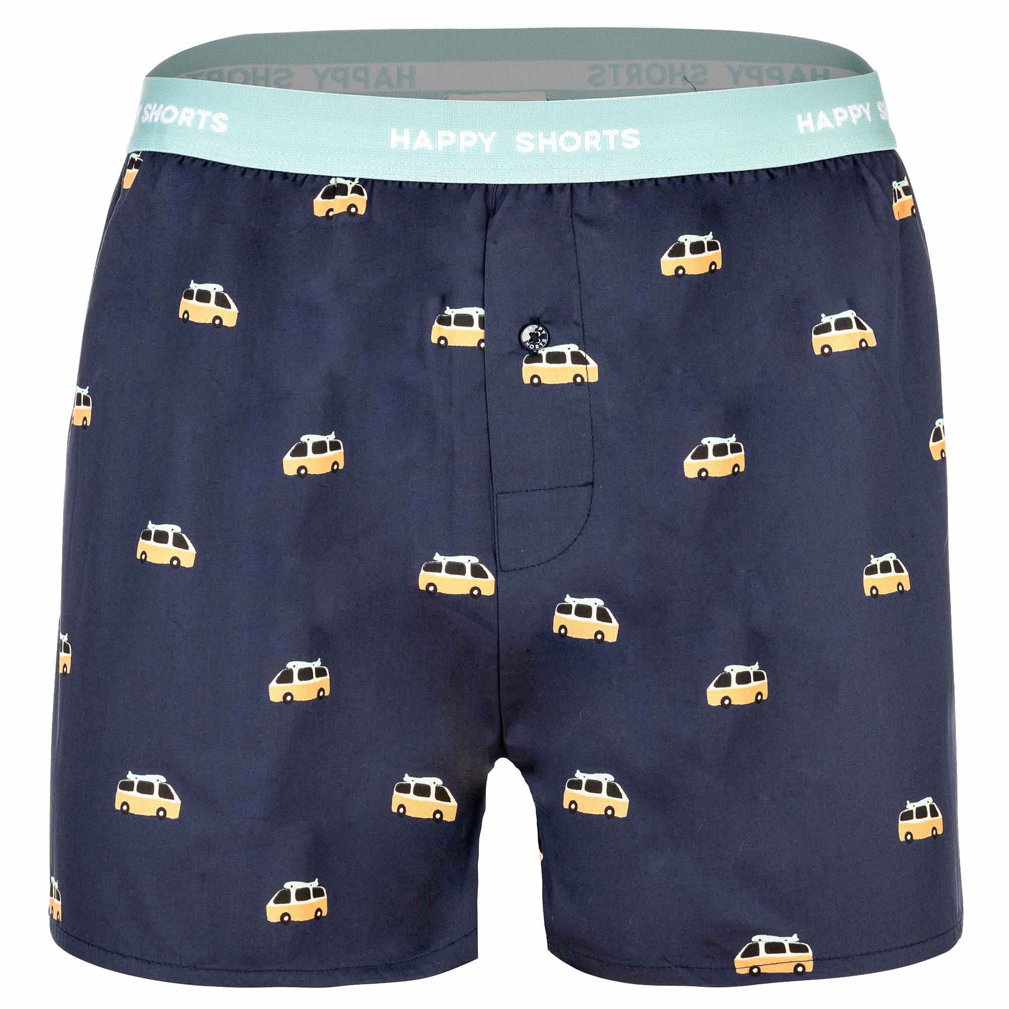 Happy Shorts Men's woven boxer shorts – American style, cotton, patterned