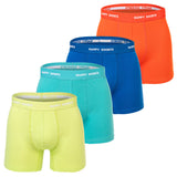 Happy Shorts Men’s Boxer Shorts, 4-Pack – Retro Jersey, solid color, logo waistband