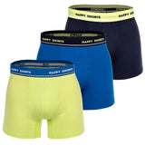 Happy Shorts Herren Boxer Shorts, 3er Pack - Retro Jersey, Logobund