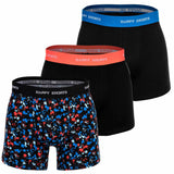 Happy Shorts Herren Boxer Shorts, 3er Pack - Retro Jersey, Logobund