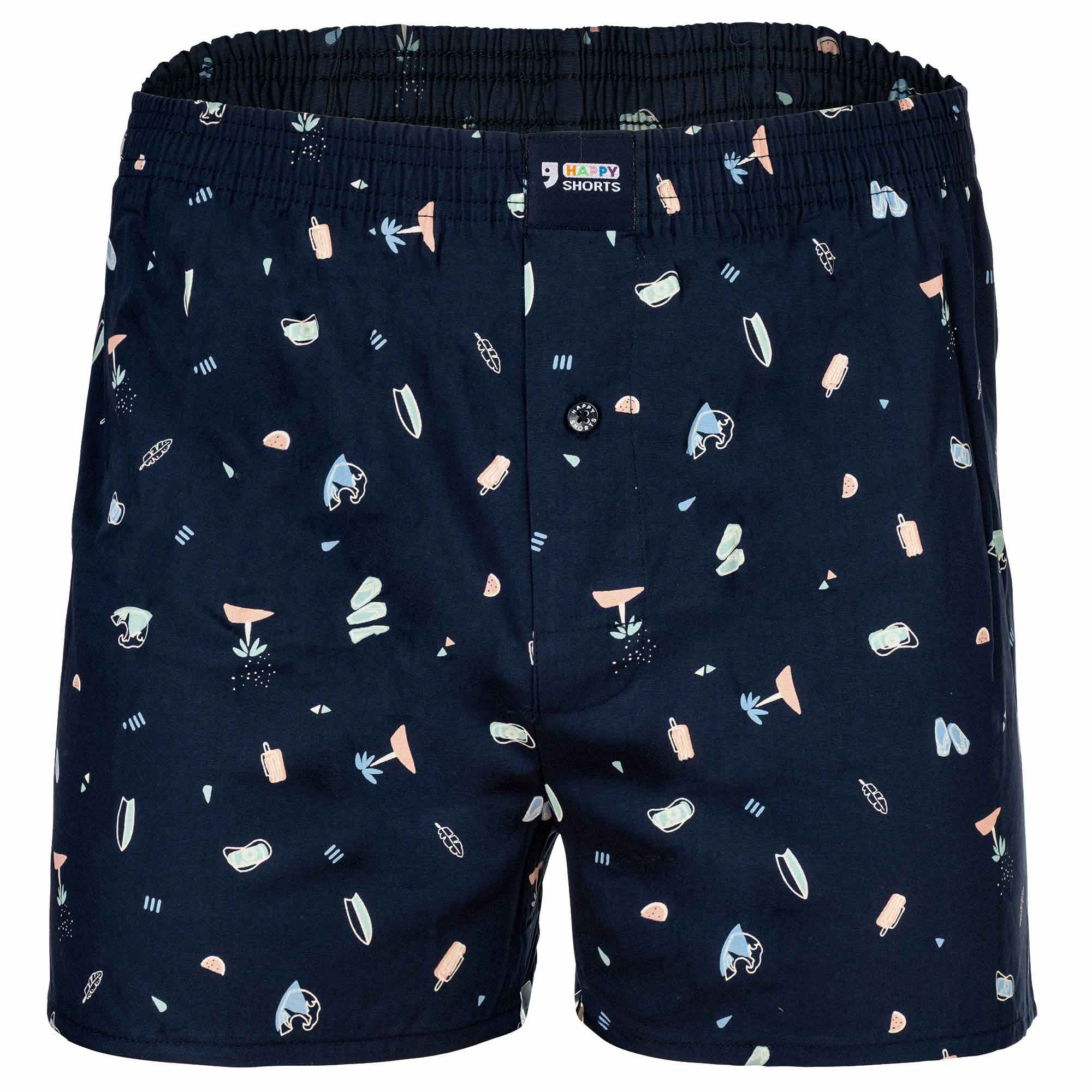Happy Shorts Herren Webboxershorts - American Style, Baumwolle, gemustert