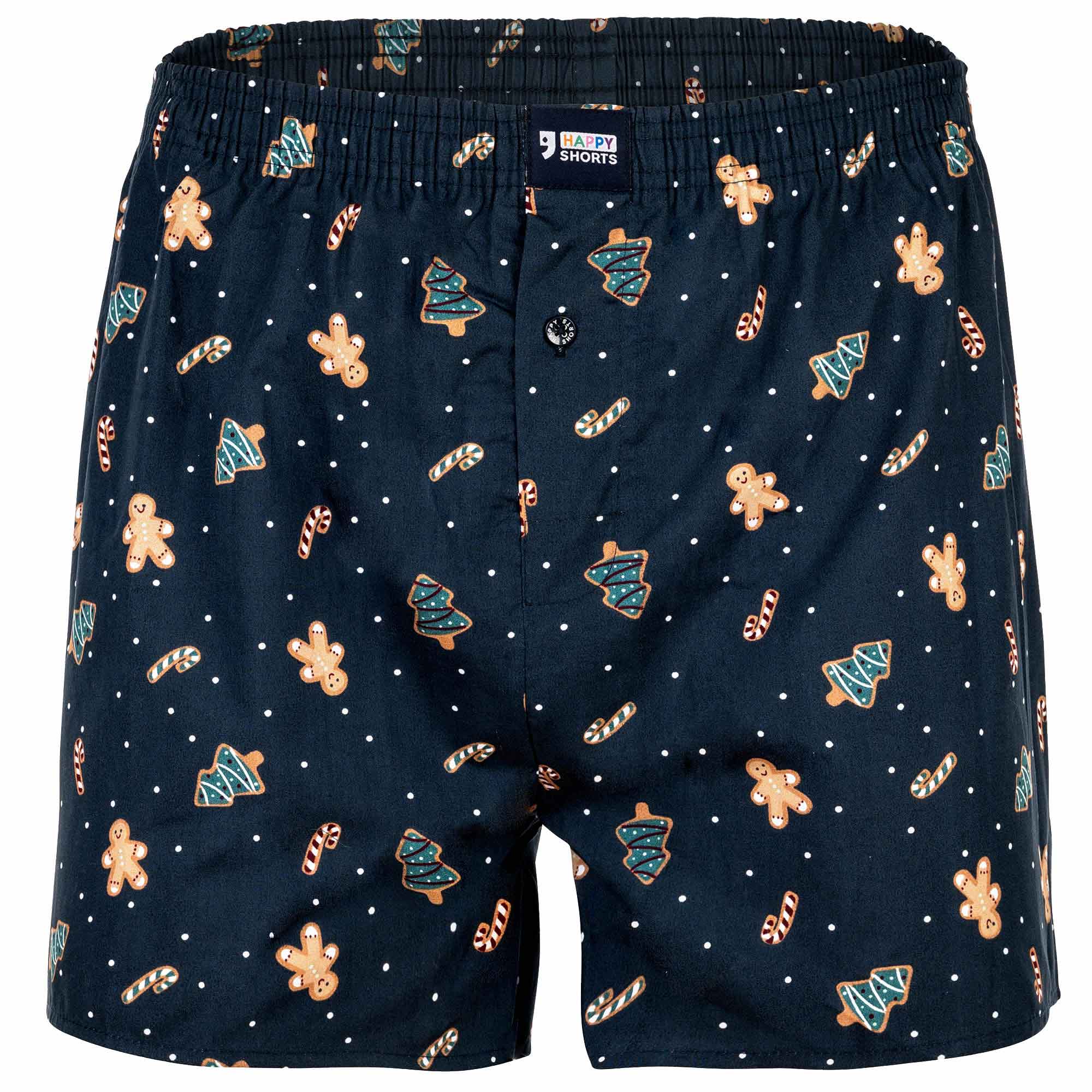 Happy Shorts Herren Webboxershorts - X-MAS, American Style, Baumwolle, Weihnachtsprint