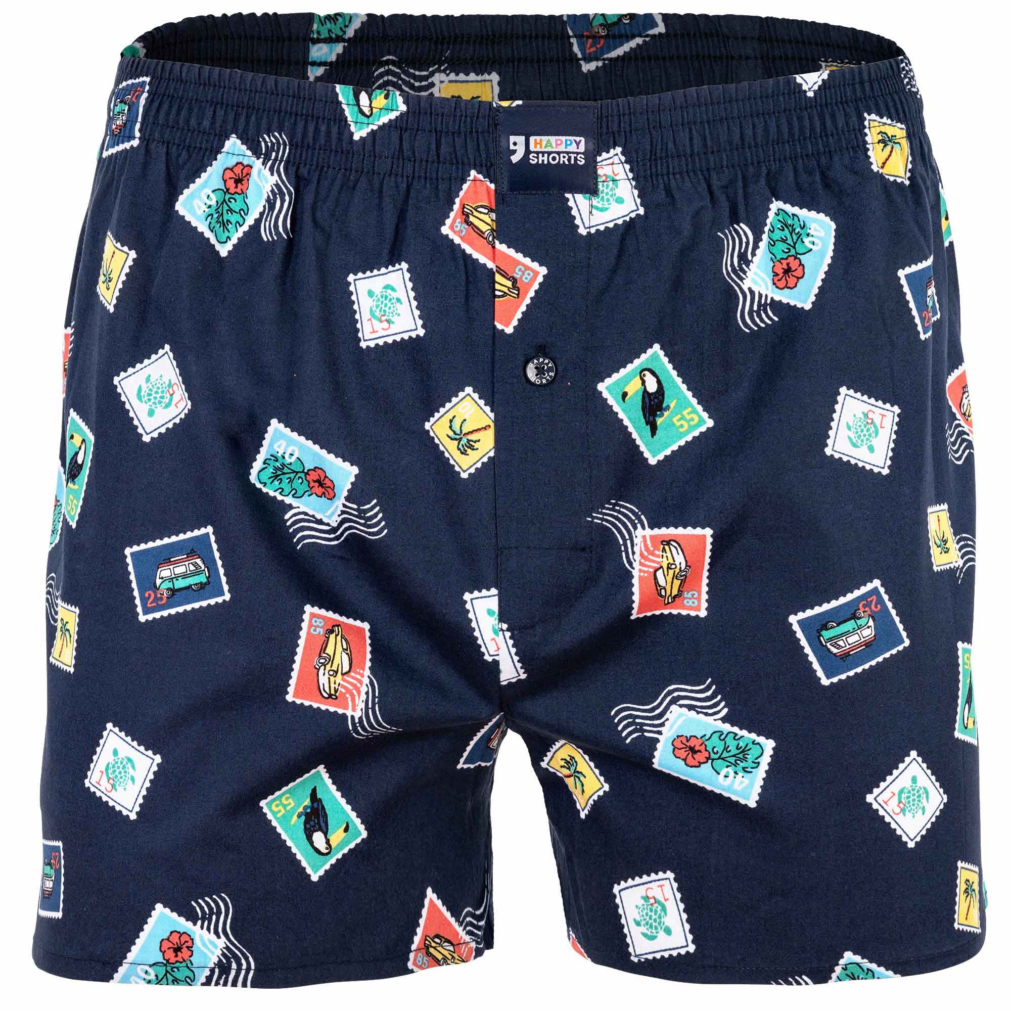 Happy Shorts Herren Webboxershorts - American Style, Baumwolle, gemustert