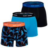 Happy Shorts Herren Boxer Shorts, 3er Pack - Retro Jersey, Logobund