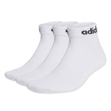 adidas Unisex Quarter Socken, 3er Pack - Linear Cushioned Ankle, Logo, gepolstert, einfarbig