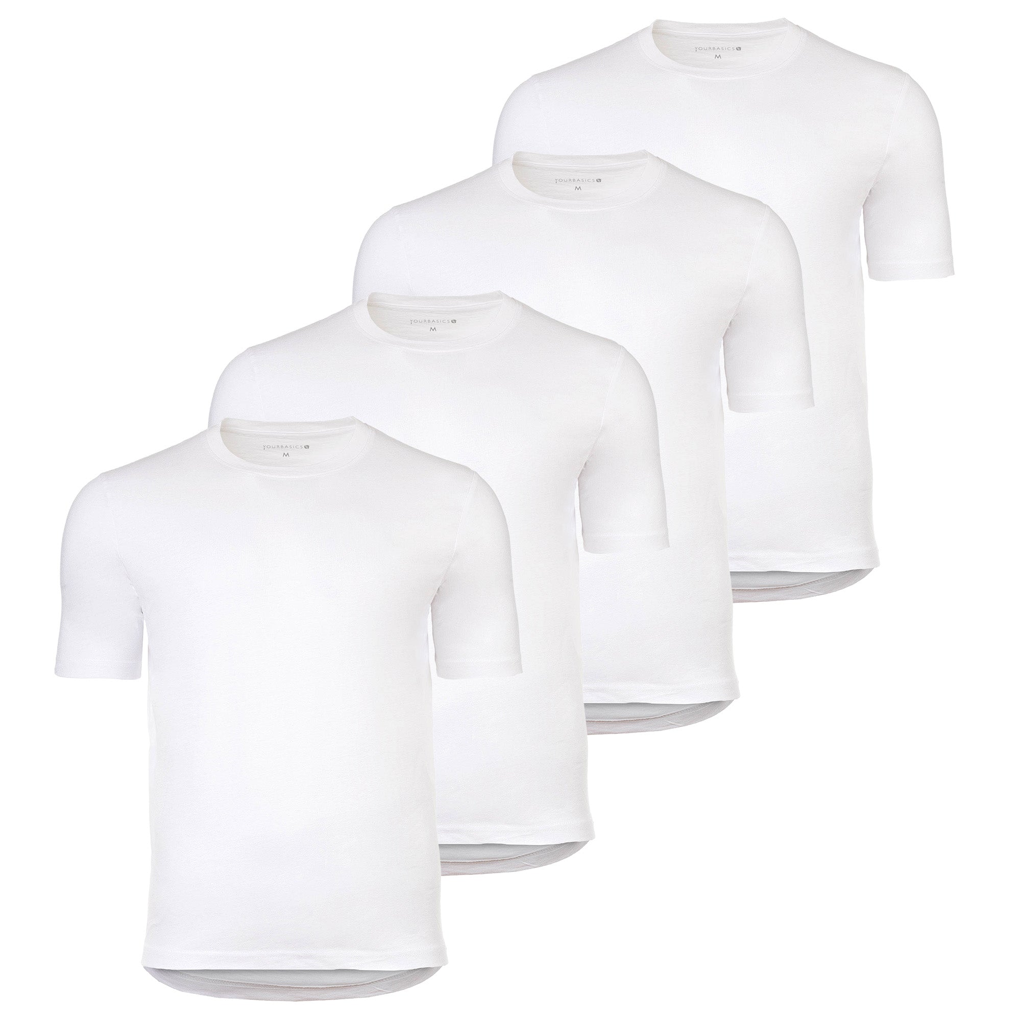 YOURBASICS Men’s T-shirt, 4-pack – IAN, cotton, regular fit, crew neck, basic