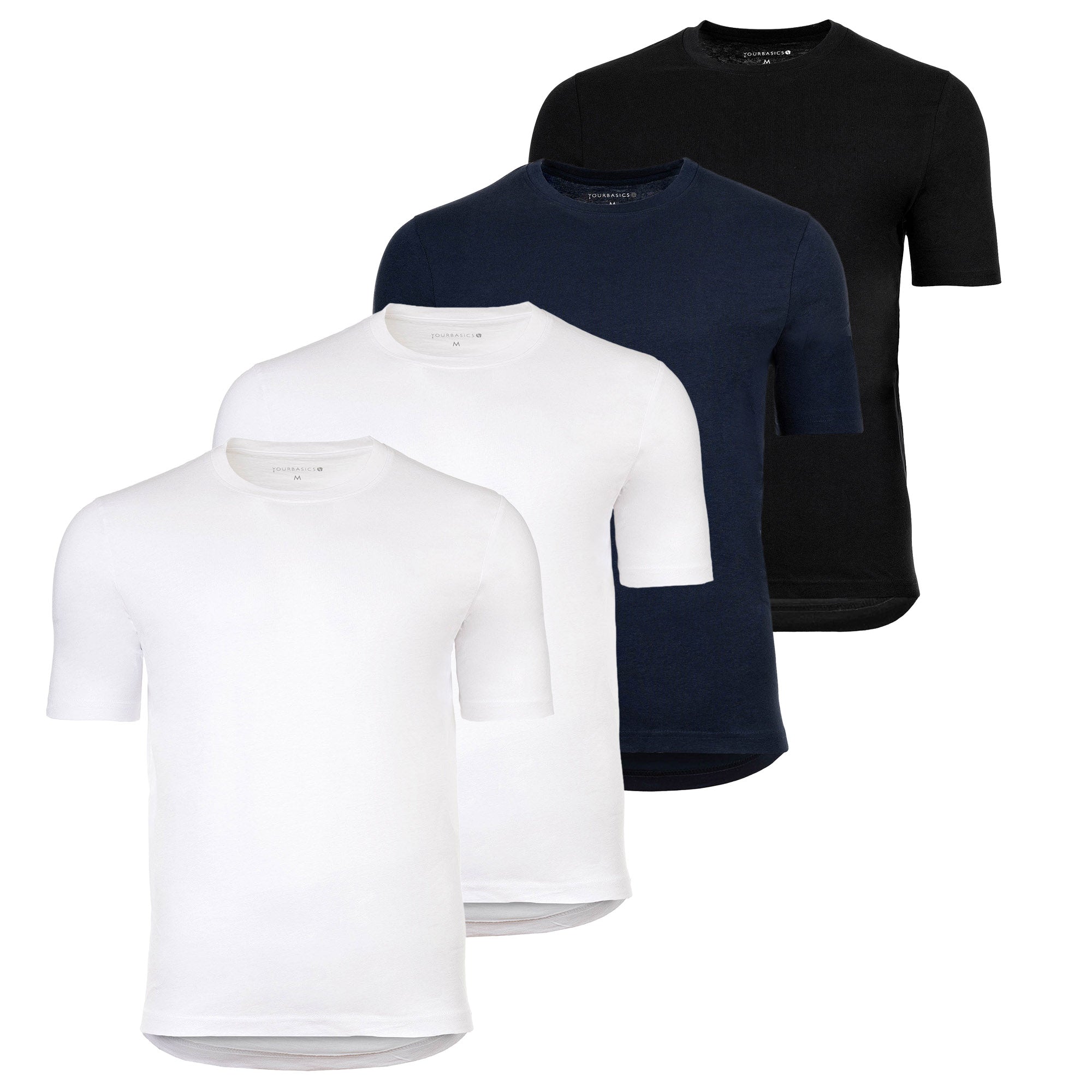 YOURBASICS Herren T-Shirt, 4er Pack - IAN, Baumwolle, Regular Fit, Rundhals, Basic