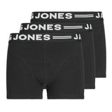 JACK&JONES Jungen Boxershorts, 3er Pack - SENSE TRUNKS, Baumwoll-Stretch, Logobund