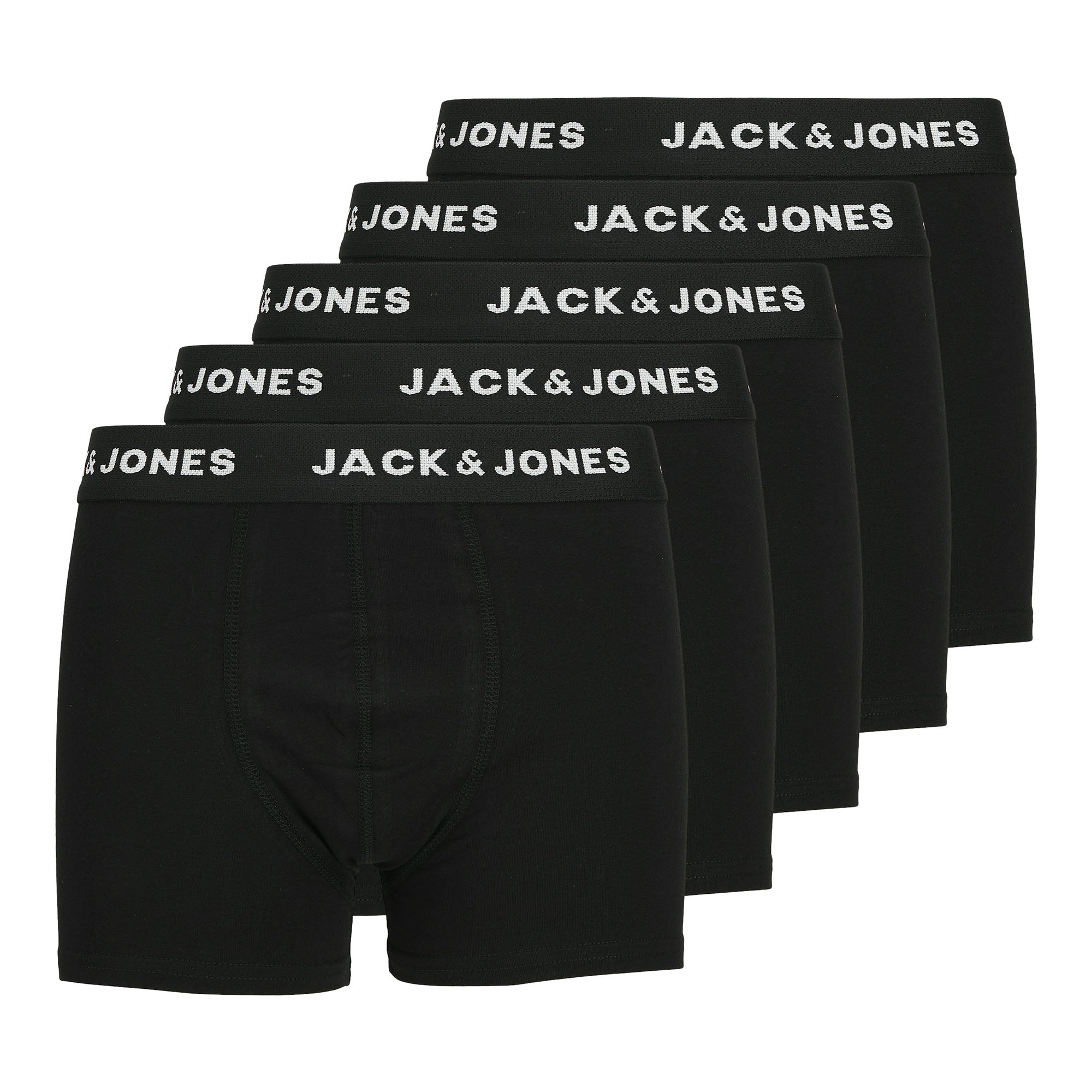 JACK&JONES Jungen Boxershorts, 5er Pack - JACHUEY TRUNKS, Baumwoll-Stretch, Logobund