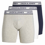 JACK&JONES Herren Boxershorts, 3er Pack - JACSOLID, Baumwoll-Stretch, einfarbig