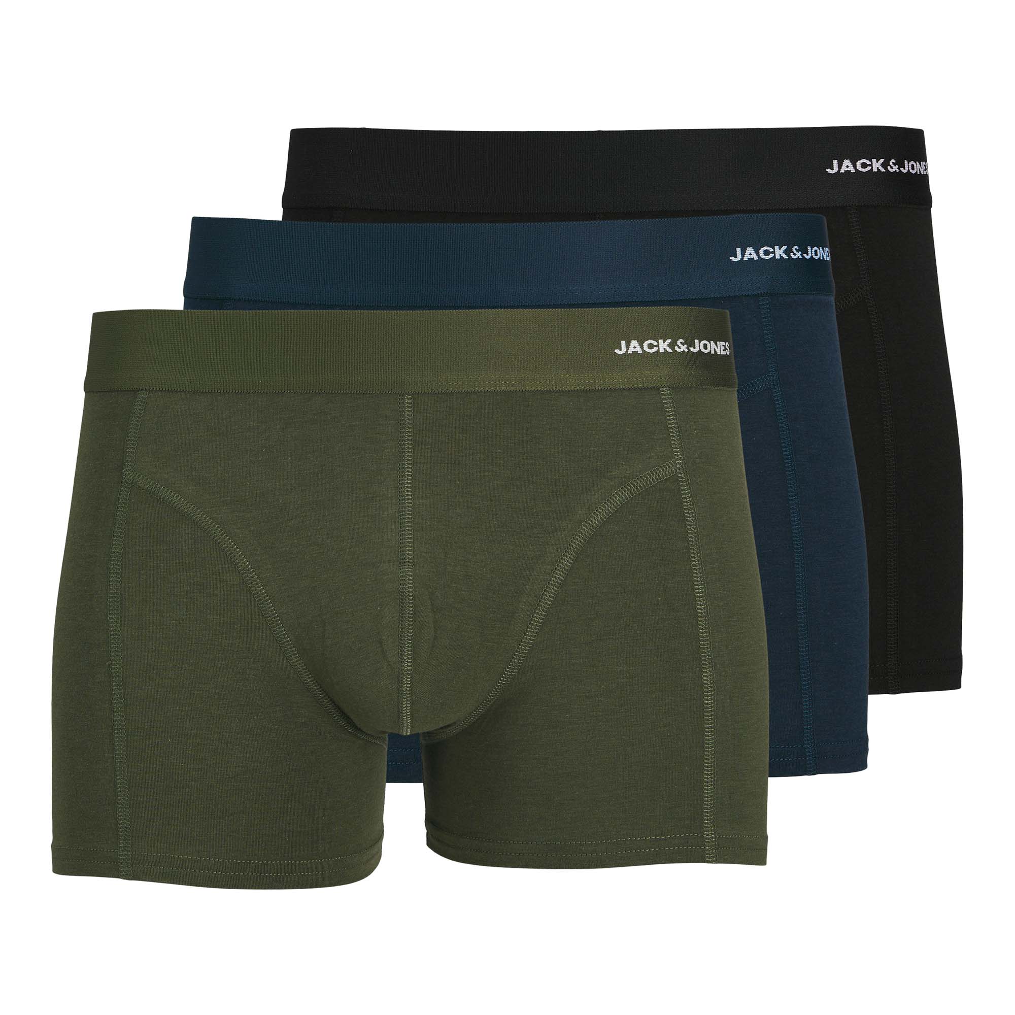 JACK&JONES Herren Boxershorts, 3er Pack - JACBASIC BAMBOO TRUNKS, Viskose-Baumwoll-Mix