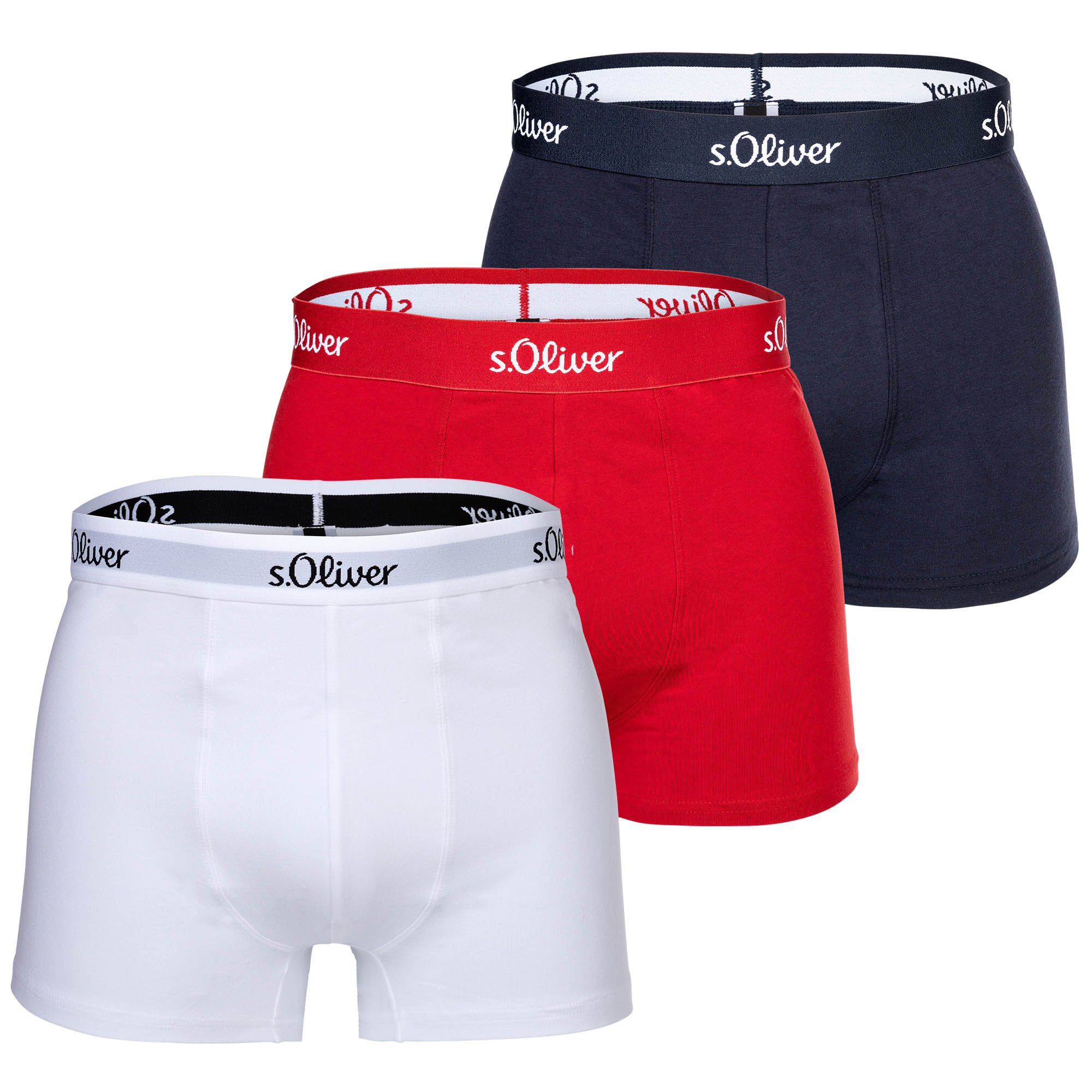 s.Oliver Herren Boxershorts, 3er Pack - Boxerbrief, Baumwoll-Stretch