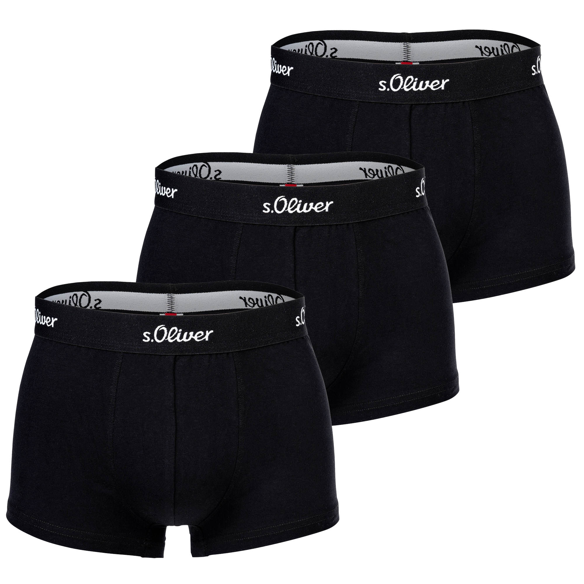s.Oliver Herren Boxershorts, 3er Pack - Trunks, Hipsters, Baumwoll-Stretch