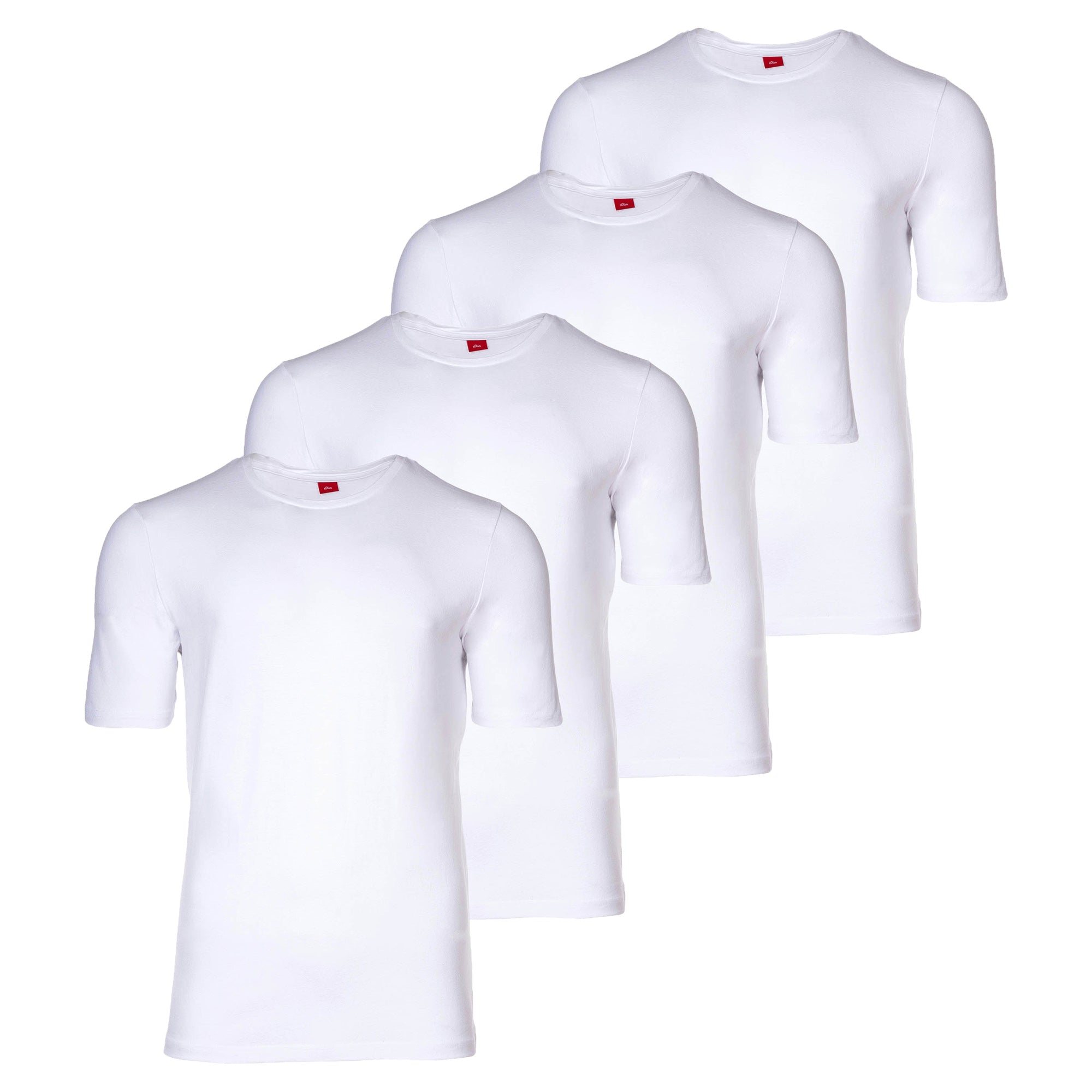 s.Oliver Herren T-Shirt, 4er Pack - Basic, Rundhals, einfarbig