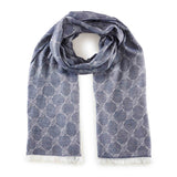 JOOP! men's scarf - Ferdis, reversible scarf, cornflower, logo