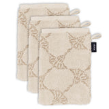 JOOP! Waschlappen, 3er Pack - Waschhandschuh, Doubleface, Walkfrottier