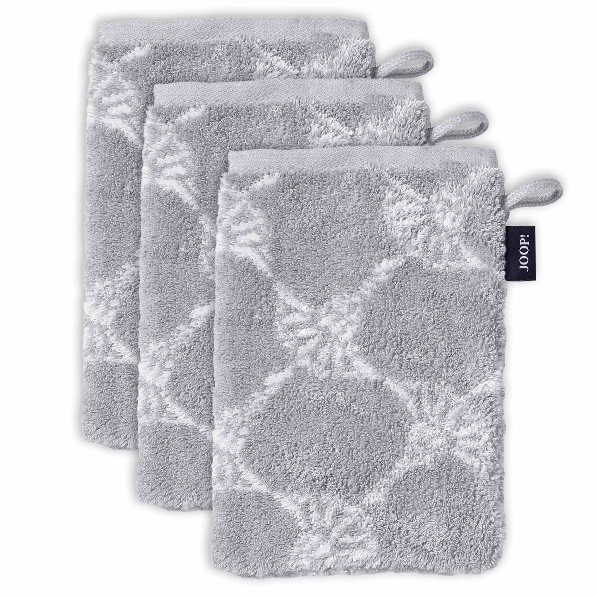 JOOP! Waschlappen, 3er Pack - Waschhandschuh, Doubleface, Walkfrottier
