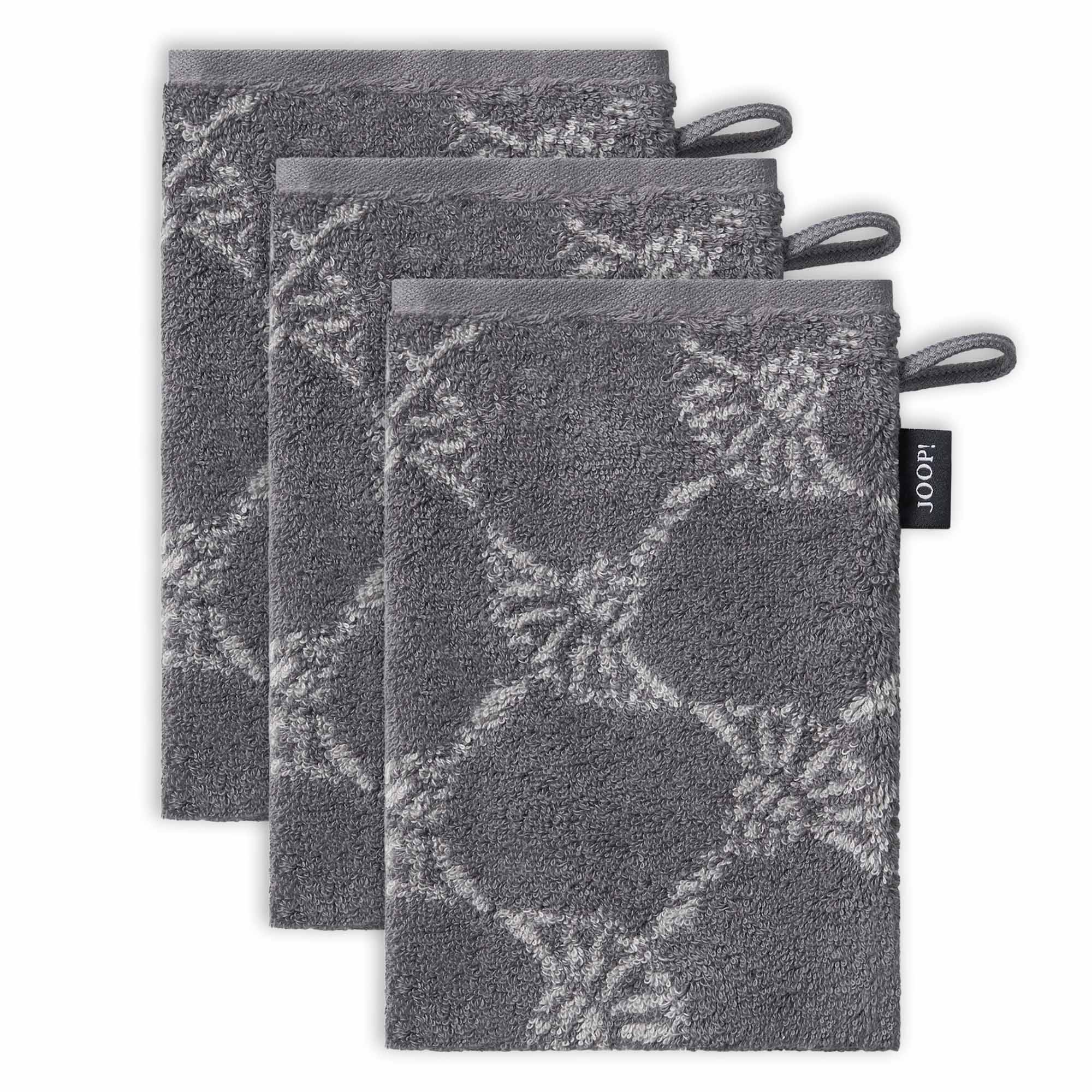 JOOP! Waschlappen, 3er Pack - Waschhandschuh, Doubleface, Walkfrottier