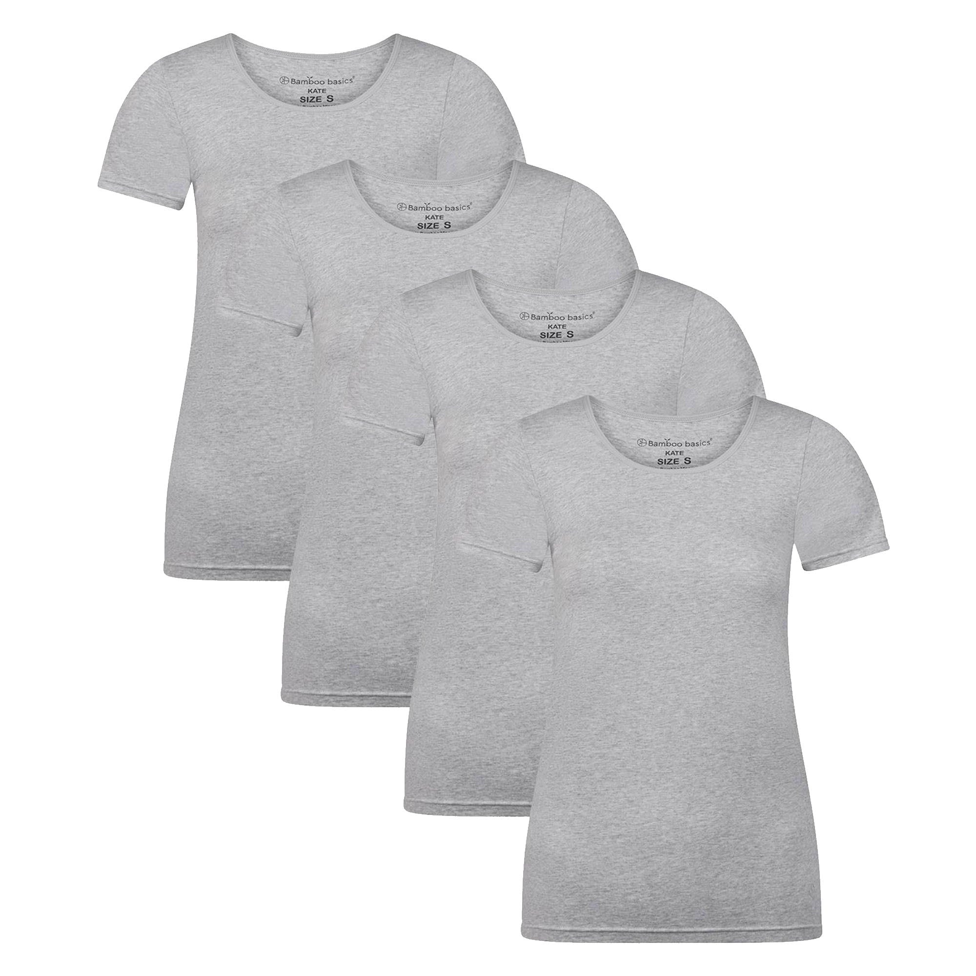 Bamboo basics Damen T-Shirt KATE, 4er Pack - Unterhemd, Rundhals, Single Jersey