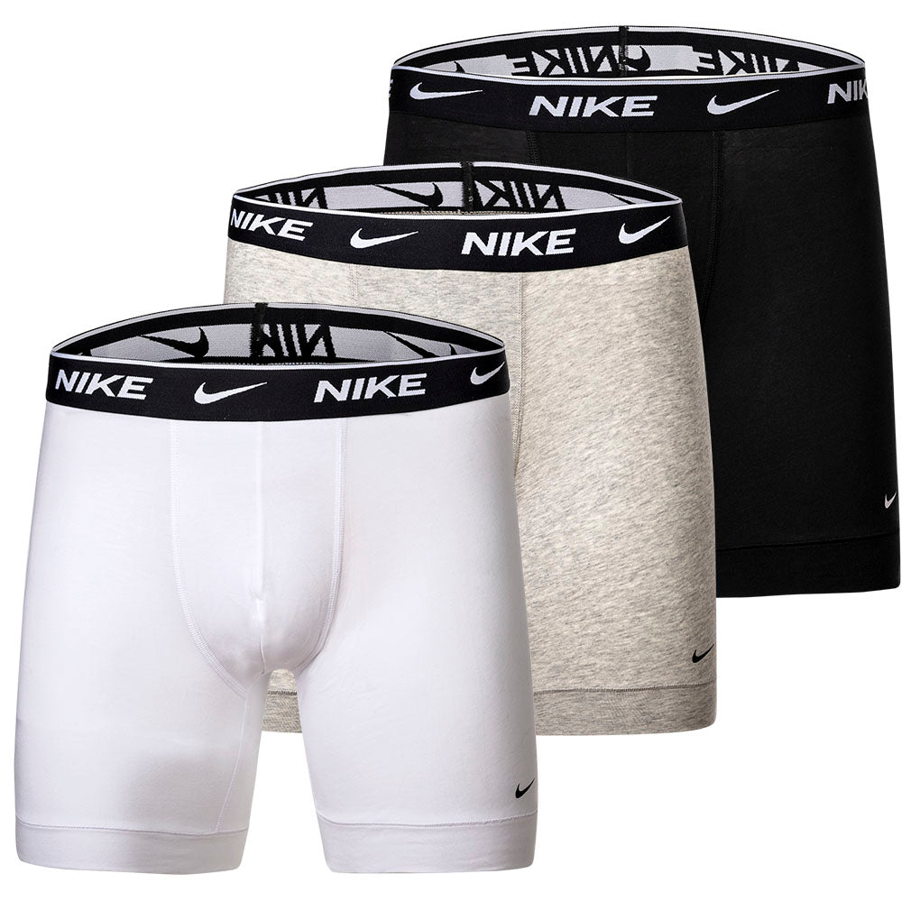 NIKE Herren Boxer Shorts, 3er Pack - Boxers, Cotton Stretch, einfarbig