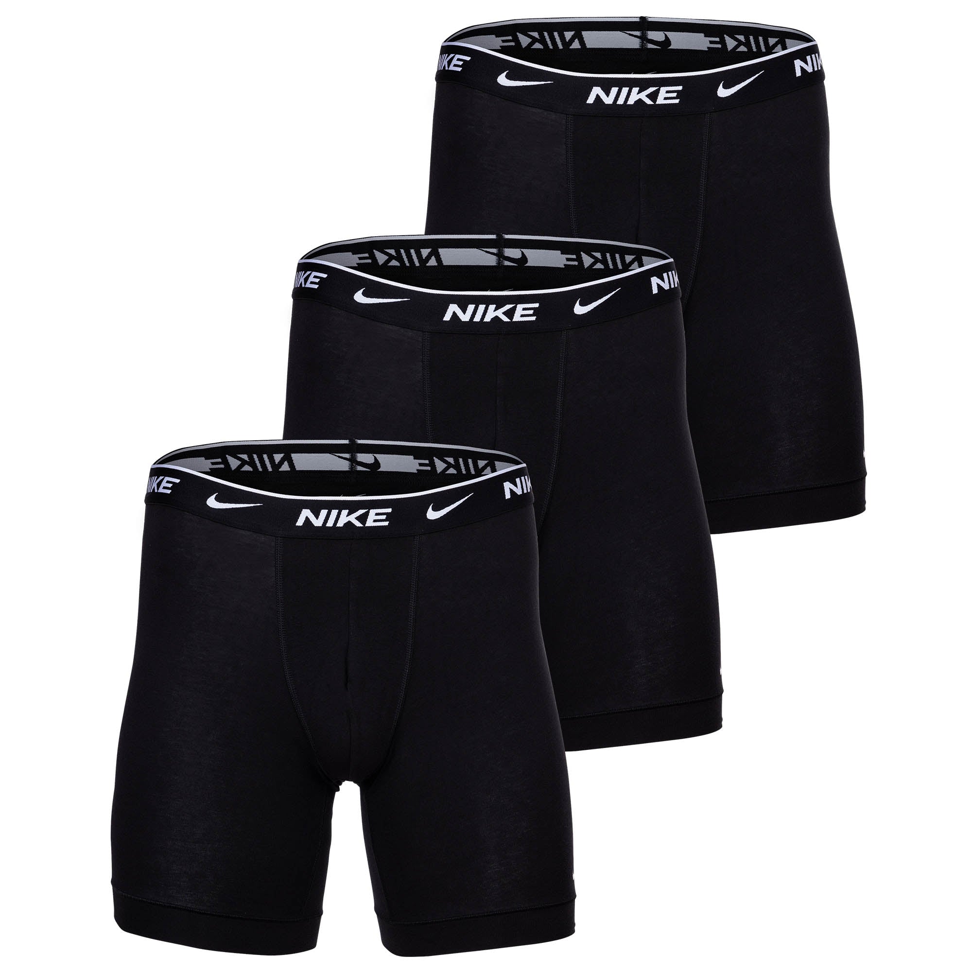 NIKE Herren Boxer Shorts, 3er Pack - Boxer Brief long, Cotton Stretch, Logobund