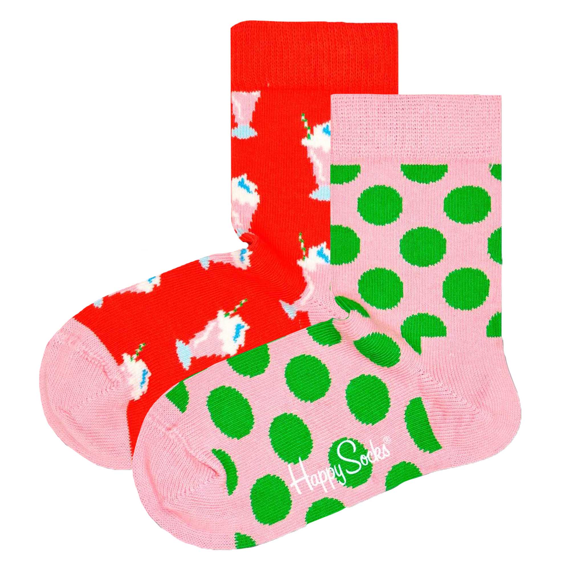 Happy Socks Kinder Socken unisex, 2er Pack - Crew Socks, Bio-Baumwolle, Farbmix