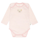 Steiff Baby Body - Romper Suit, Sotton, Bear, Stripes, Logo, long sleeve