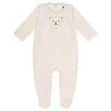 Steiff Baby Romper - Bodysuit, Cotton, Bear, Logo, Press Studs, long sleeves, solid color