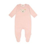 Steiff Baby Romper - Bodysuit, Cotton, Bear, Logo, Press Studs, long sleeves, solid color