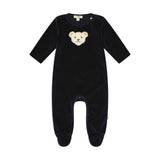 Steiff Baby Romper - Bodysuit, Cotton, Bear, Logo, Press Studs, long sleeves, solid color