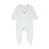 Steiff Baby Romper - One-Piece, Cotton, Bear, Stripes, Press Studs, logo, long sleeve