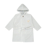 Steiff Children Bathrobe - Swimwear, Cotton, Hood, Pocket, Stripes, Bear