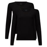Bamboo basics ladies' T-shirt, 2-pack - LARA Logsleeve, vest, round neck, uni
