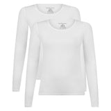 Bamboo basics ladies' T-shirt, 2-pack - LARA Logsleeve, vest, round neck, uni