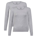 Bamboo basics ladies' T-shirt, 2-pack - LARA Logsleeve, vest, round neck, uni