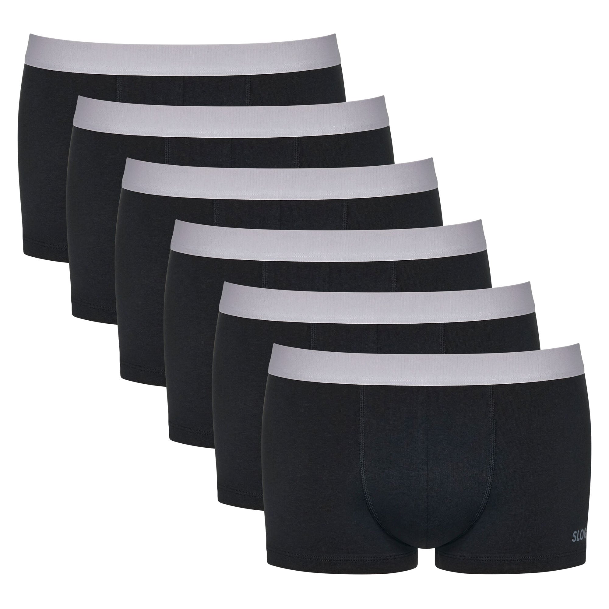 Sloggi Herren Boxershorts, 6er Pack - Hipster, GO ABC 2.0, Baumwolle,  einfarbig