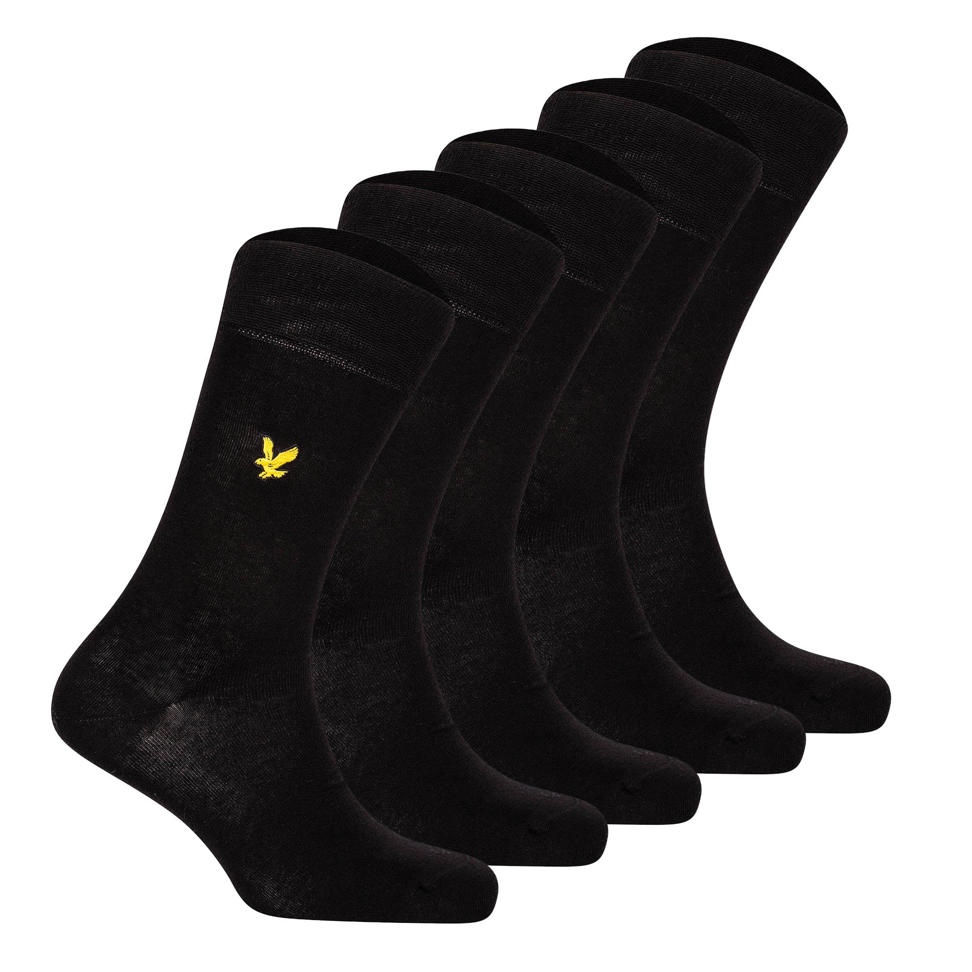 LYLE&SCOTT Men's Socks, 5-Pack - Liam Core Socks, Cotton Blend, Plain Colour