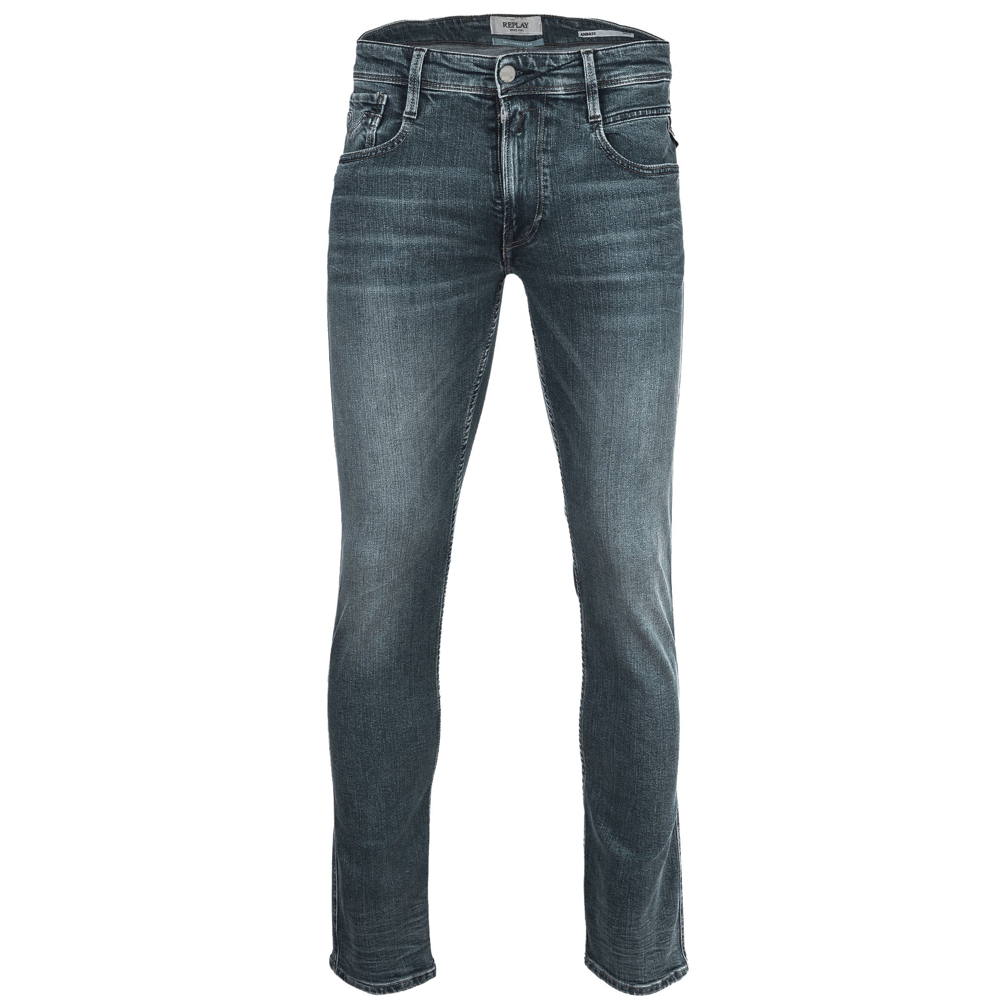 REPLAY Herren Jeans - Hyperflex ANBASS, Stretch Denim, Länge 32, Slim Fit