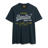 Superdry Herren T-Shirt - VI Heritage Relaxed Tee , T-Shirt, Baumwolle, Rundhals, Logo, einfarbig