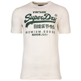 Superdry Men T-Shirt - VI Classic Tee, Logo, Round Neck, Single Colour