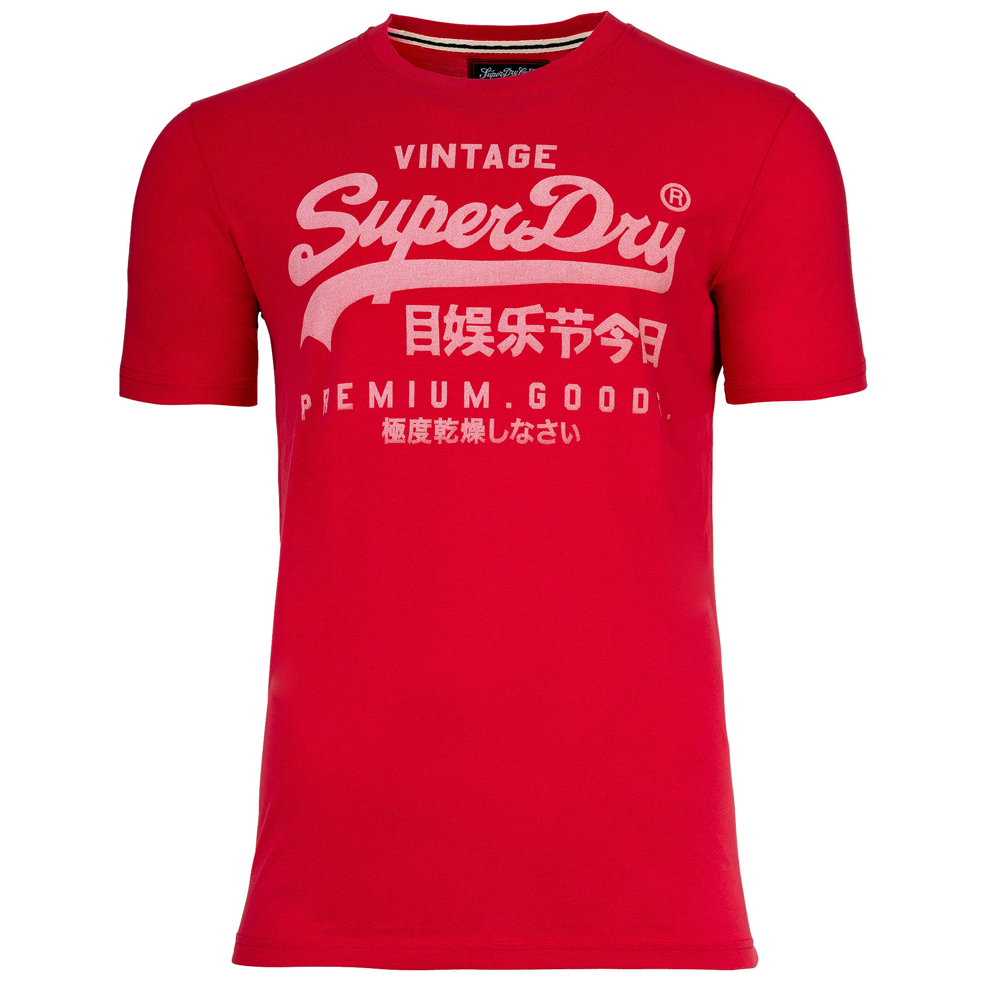 Superdry Men T-Shirt - VI Classic Tee, Logo, Round Neck, Single Colour