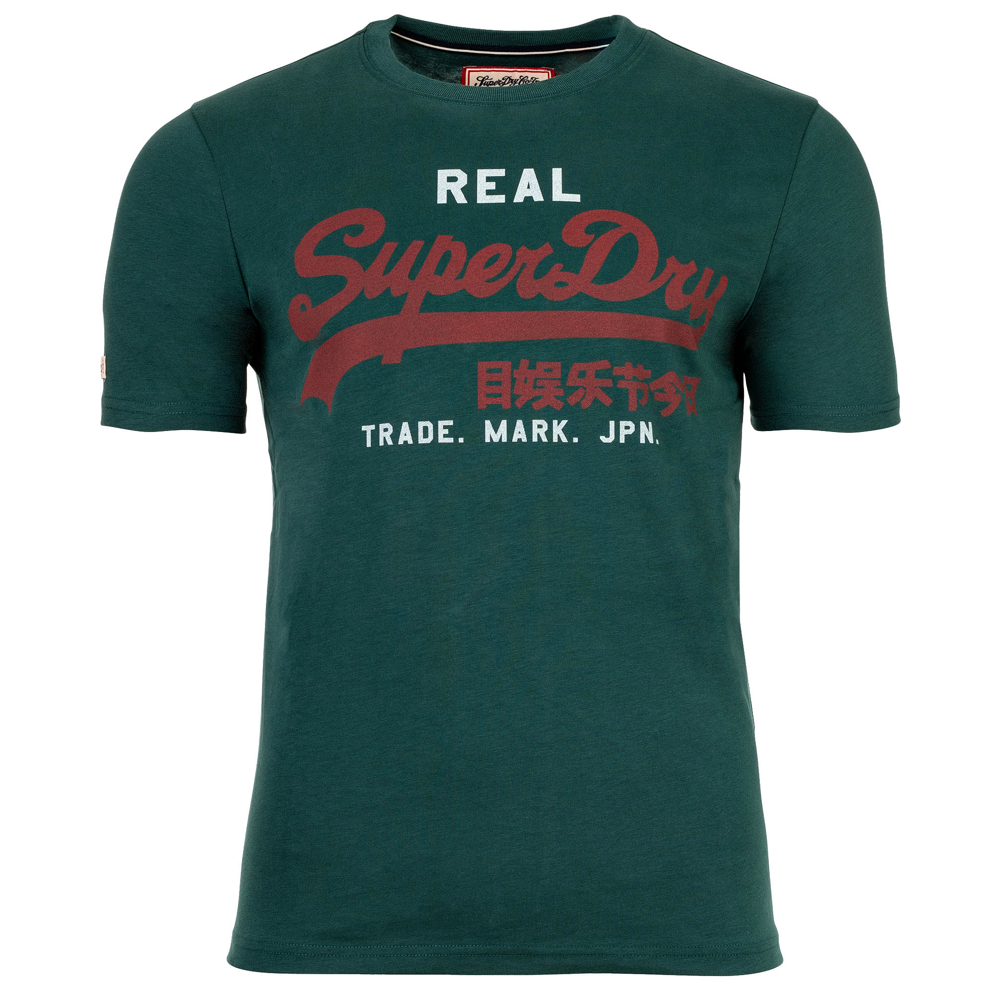 Superdry Men T-Shirt - VI Classic Tee, T-shirt, round neck, cotton, logo, plain colour