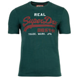 Superdry Men T-Shirt - VI Classic Tee, T-shirt, round neck, cotton, logo, plain colour