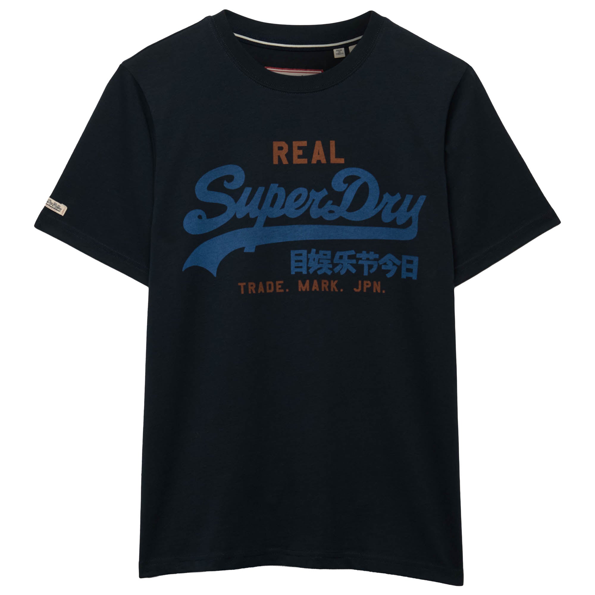 Superdry Herren T-Shirt - VI Classic Tee, T-Shirt, Rundhals, Baumwolle, Logo, einfarbig