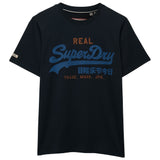 Superdry Herren T-Shirt - VI Classic Tee, T-Shirt, Rundhals, Baumwolle, Logo, einfarbig